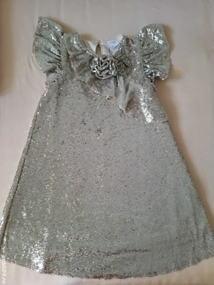 Zara-Rochie cu paiete si trandafir-cu volan-7Ani-Noua!