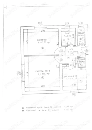 Vand apartament cu 2 camere din caramida in localitatea frumusica, judetul botosani