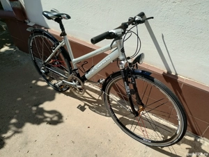 Bicicleta Din Aluminiu Fitness Roți Pe 28 Inch ,24 Viteze Full Shimano Furcă Pe Telescop - imagine 4