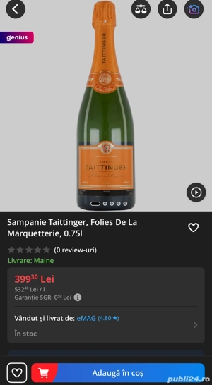 Sampanie Taittinger, Folies De La Marquetterie, 0.75l  - imagine 2