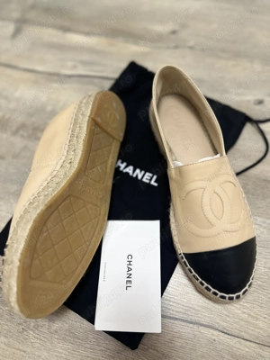 Espadrile Chanel, noi, piele naturală.