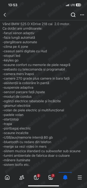 Vând BMW 525 xDrive motor 2.0 D  - imagine 3