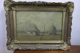 Iosif Steurer 1889-1975 Peisaj de tara 2 LUCRARI 45 35cm Ulei  Carton