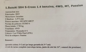 Suzuki SX4 S-Cross 1.4 benzină, 4WD, MT, echipare Passion