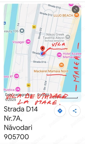 Vilă, pensiune lângă plajă. Mamaia nord. Str D14 Nr.7A. 11 camere, dotată pentru cazare.  - imagine 2