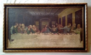 "CINA CEA DE TAINA", reproducere veche in ulei pe panza, stil academist, inc. sec. XX