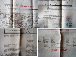 IRAN - Hartă de mătase militară RAF, pentru evadare (Teheran - Bushire) - imagine 4