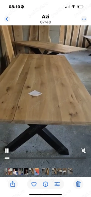 Producator vinde mese stejar masiv si  slaburi rustice  - imagine 2