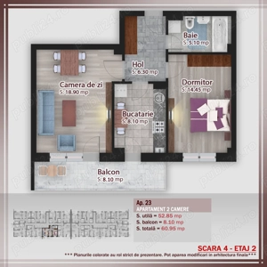 Apartament 2 camere -Proiect nou Gura Calitei 