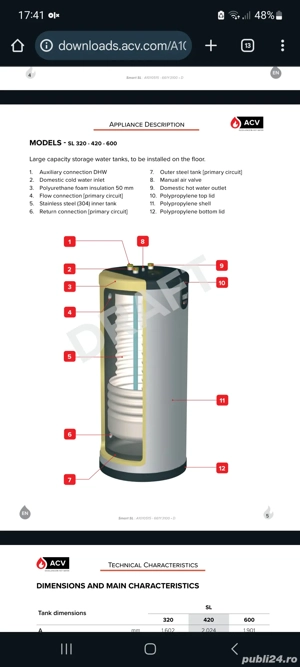 Boiler puffer 358l ACV SMART 420L