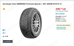 Roti cu jante din aliaj si cauciucuri de vara(aproape noi), 205/60 R15 - imagine 6