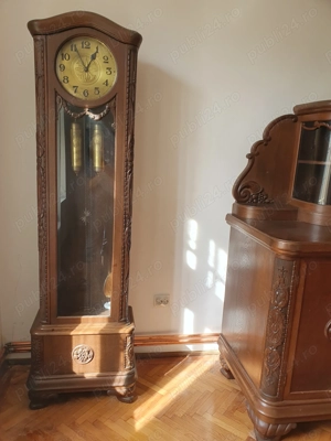 vand sufragerie vintage Art Nouveau stil, cu pendulă cu ceas