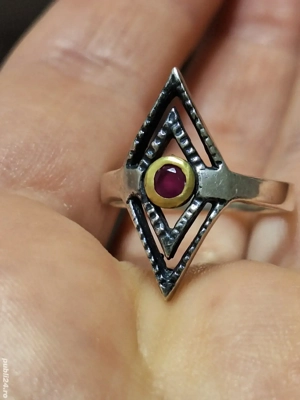 Superb Inel Otoman-cu Rubin-Argint si Alama