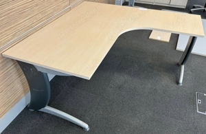 10 buc Birou de colt cu picioare metalice si blat 160x160 cm; Masa - imagine 2
