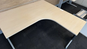 10 buc Birou de colt cu picioare metalice si blat 160x160 cm; Masa - imagine 5