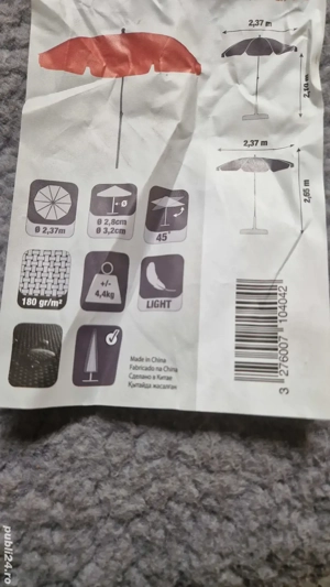 Umbrela mare de gradina cu husa 2.37 raza - imagine 2