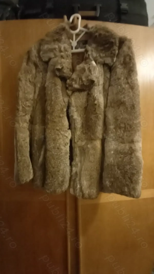 Haină scurtă din blană naturală de iepure