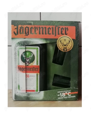 JAGERMEISTER (lichior de plante) 35%, 0.7L, la cutie cu 2 pahare