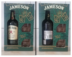 Set Irish Whisky, JAMESON, Triplu Distilat+2 pahare - imagine 2