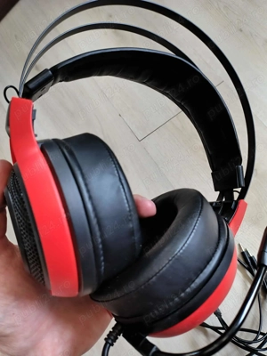 Casti Gaming VORTEX VG7801, 3.5mm, multiplatforma, negru-rosu - imagine 3