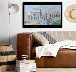 Arcul lui Constantin (Roma) - acuarela semnata - dimensiuni mari (1) - imagine 2