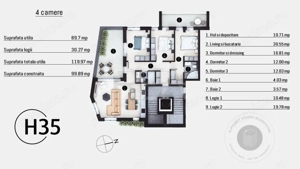  4 Camere 119 mp Vedere Panoramică Doamna Ghica - imagine 5