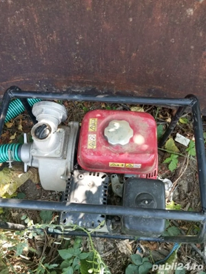 pompa tras apa honda doi țoli cu furtun hidrant 20 metri plus 5 de estracție 