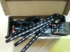 Lumina ambientala led auto cu telecomanda și funcție music lights 