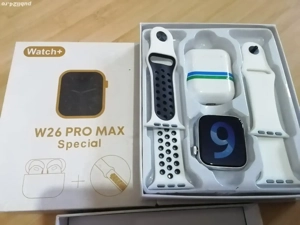 Ceas smart cu căști wireless cadou și funcții diverse 