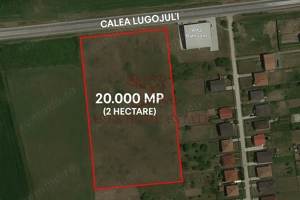 Teren 20.000 mp, 2 fronturi stradale – Calea Lugojului, langa Petrom.