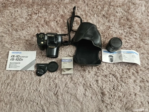 Aparat foto, Olympus, cu film. Separat obiectiv Olympus și trepied Bono..