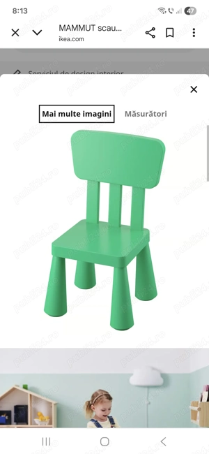 15 bucati scaune pentru copii de plastic Mamut-ikea