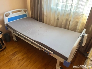Pat de spital reglabil cu saltea