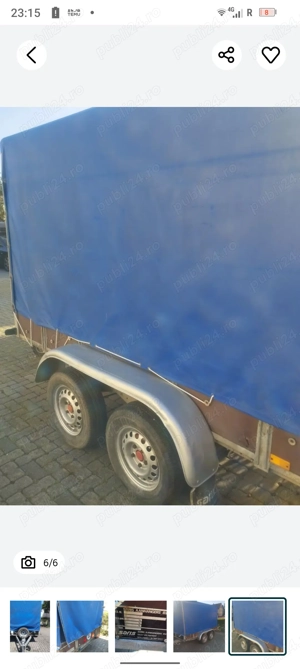 Remorcă cu prelata 2 axe Saris 2004 2 tone