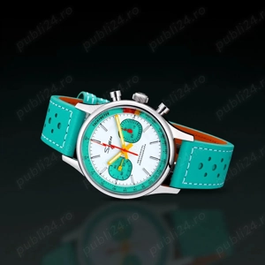 Sugess 1963 Cronograf Seagull ST19 Swanneck Mecanic Safir Pilot Militar Racing - imagine 4