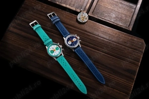 Sugess 1963 Cronograf Seagull ST19 Swanneck Mecanic Safir Pilot Militar Racing - imagine 5