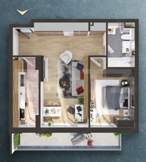 Apartament cu 2 camere, 58 mp, FINISAT, zona RIVUS MALL