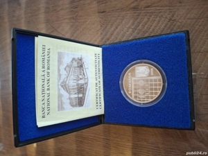 Monedă argint 100 lei 1998   CM Fotbal Franța   stare impecabilă, cuti - imagine 4