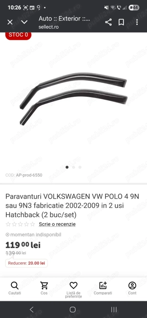 Paravânturi Volkswagen polo - imagine 4