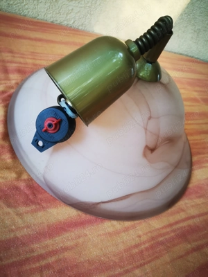 plafoniera lustra lampa pendul abajur sticla 40cm cu dulie bec clasic tip e27 - imagine 5