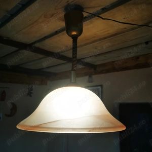 plafoniera lustra lampa pendul abajur sticla 40cm cu dulie bec clasic tip e27 - imagine 2
