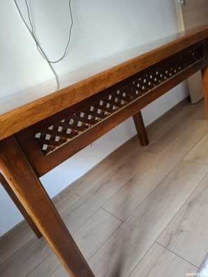 Vand masa din lemn stratificat stejar masiv - imagine 2