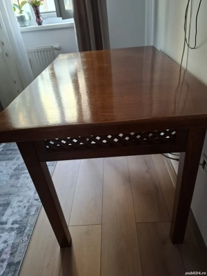 Vand masa din lemn stratificat stejar masiv - imagine 4