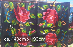 Covor tradițional, model floral 