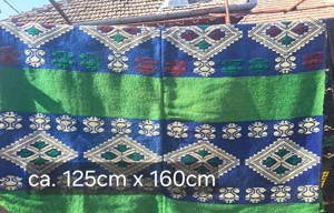 Covor tradițional verde cu albastru 