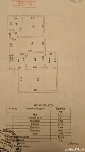 Apartament 3 camere decomandat