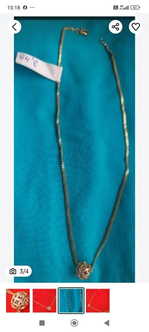 Lant de aur si sferă ,de 14 karate - imagine 3