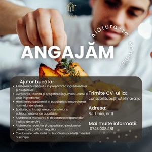 Angajam ospătar    ajutor bucătar