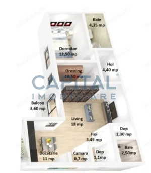 Apartament cu 3 camere, 2 bai, parcare inclusa in pret! - imagine 9