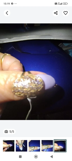 Inel nou filigran  din aur alb si galben  - imagine 2